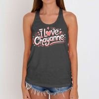 I Love Chayanne Couples First Name Women's Knotted Racerback Tank