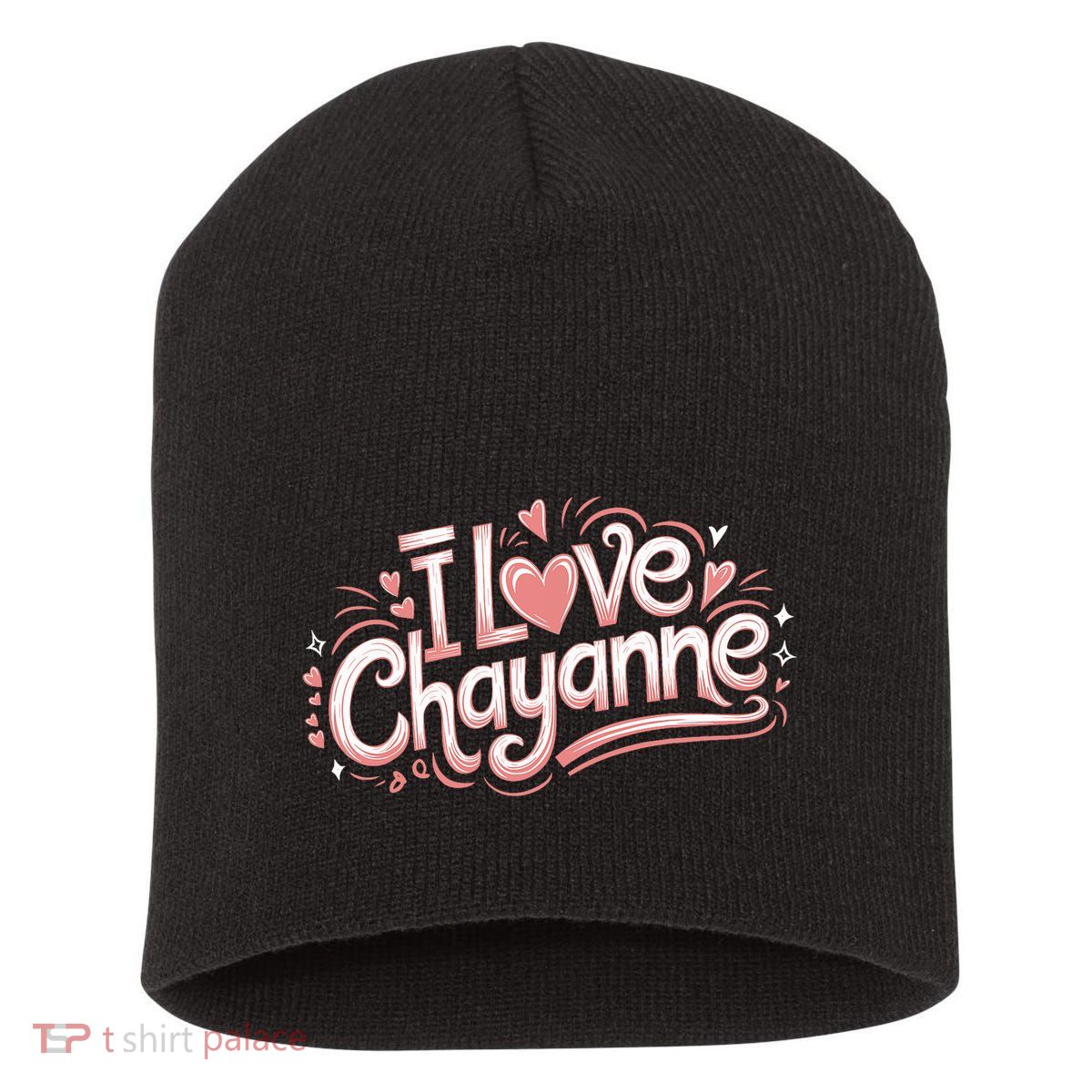 I Love Chayanne Couples First Name Short Acrylic Beanie