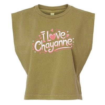 I Love Chayanne Couples First Name Garment-Dyed Women's Muscle Tee