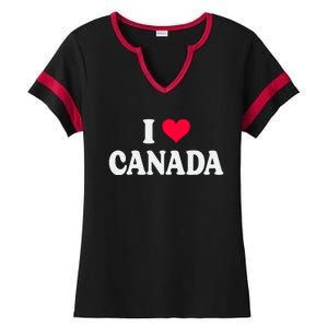 I Love Canada Day Heart Canadian Ladies Halftime Notch Neck Tee