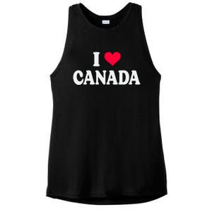 I Love Canada Day Heart Canadian Ladies PosiCharge Tri-Blend Wicking Tank