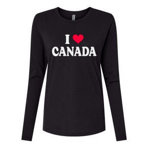 I Love Canada Day Heart Canadian Womens Cotton Relaxed Long Sleeve T-Shirt