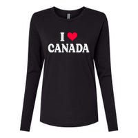 I Love Canada Day Heart Canadian Womens Cotton Relaxed Long Sleeve T-Shirt