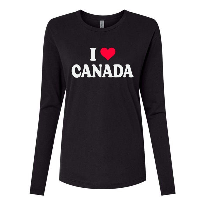 I Love Canada Day Heart Canadian Womens Cotton Relaxed Long Sleeve T-Shirt