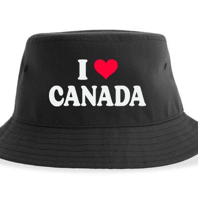 I Love Canada Day Heart Canadian Sustainable Bucket Hat