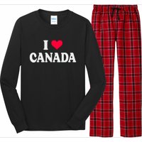 I Love Canada Day Heart Canadian Long Sleeve Pajama Set