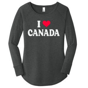 I Love Canada Day Heart Canadian Women's Perfect Tri Tunic Long Sleeve Shirt