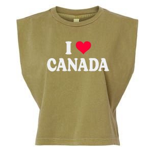 I Love Canada Day Heart Canadian Garment-Dyed Women's Muscle Tee