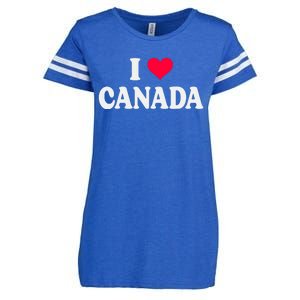 I Love Canada Day Heart Canadian Enza Ladies Jersey Football T-Shirt