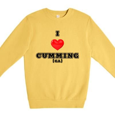 I Love Cumming Georgia Gift Premium Crewneck Sweatshirt