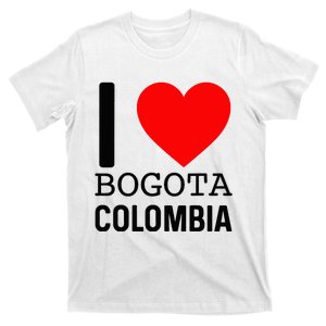 I Love Colombia Bogota Flag Map Colombian Souvenir Camiseta T-Shirt