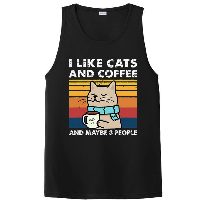 I Like Cats And Coffee And Maybe 3 People Funny Cats PosiCharge Competitor Tank