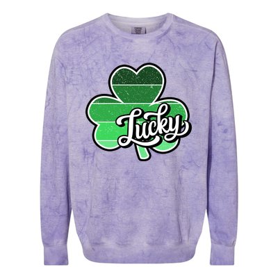 Irish Lucky Clover St Colorblast Crewneck Sweatshirt