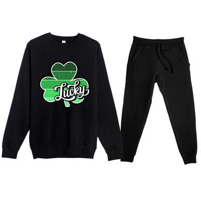 Irish Lucky Clover St Premium Crewneck Sweatsuit Set