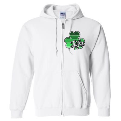 Irish Lucky Clover St Full Zip Hoodie