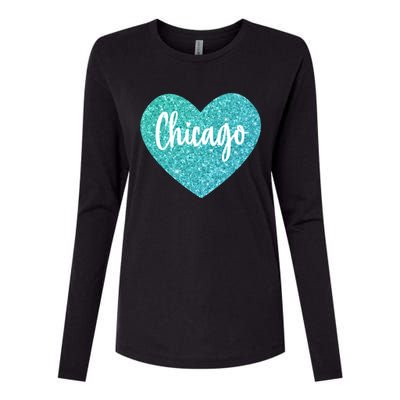 I Love Chicago Usa Heart Gift Womens Cotton Relaxed Long Sleeve T-Shirt