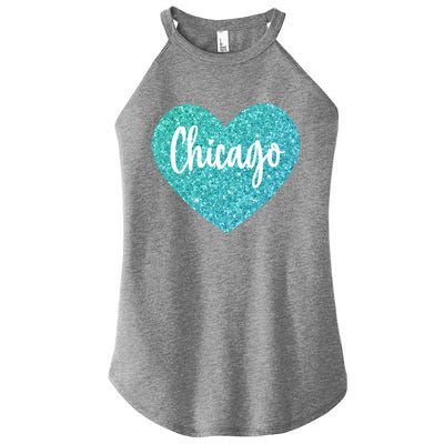 I Love Chicago Usa Heart Gift Women’s Perfect Tri Rocker Tank