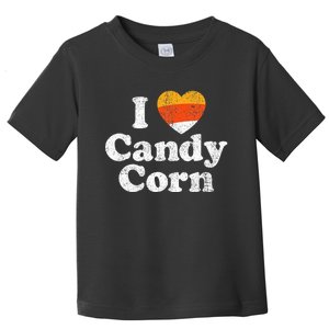 I Love Candy Corn Funny Halloween Retro 80s 70s Costume Toddler T-Shirt