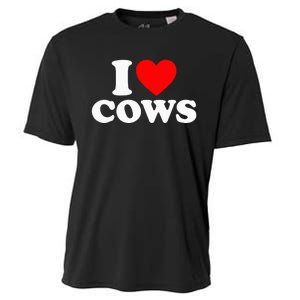 I Love Cows I Heart Cows Funny Farming Cow Lover Cooling Performance Crew T-Shirt