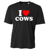 I Love Cows I Heart Cows Funny Farming Cow Lover Cooling Performance Crew T-Shirt