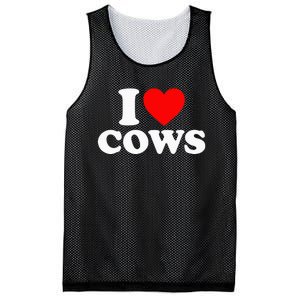 I Love Cows I Heart Cows Funny Farming Cow Lover Mesh Reversible Basketball Jersey Tank