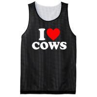 I Love Cows I Heart Cows Funny Farming Cow Lover Mesh Reversible Basketball Jersey Tank