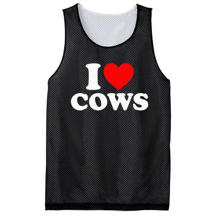 I Love Cows I Heart Cows Funny Farming Cow Lover Mesh Reversible Basketball Jersey Tank