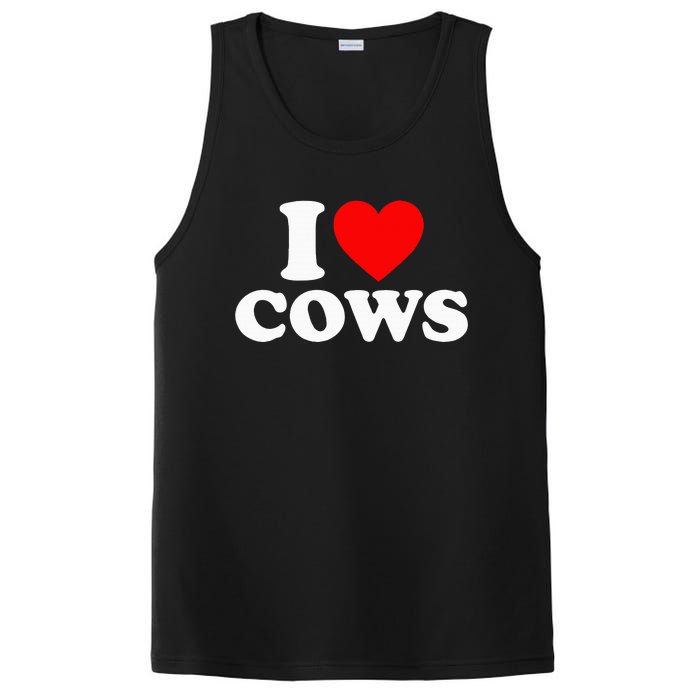 I Love Cows I Heart Cows Funny Farming Cow Lover PosiCharge Competitor Tank