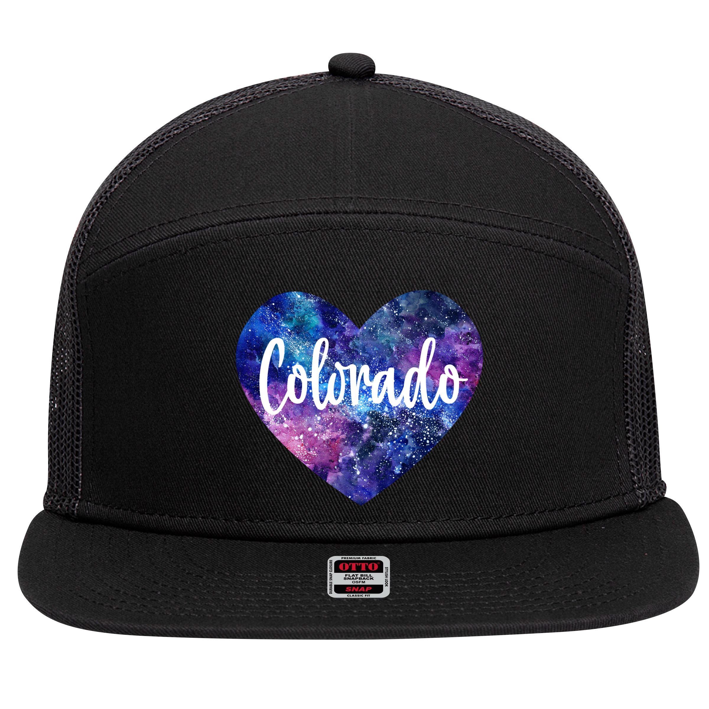 I Love Colorado Usa Cool Gift 7 Panel Mesh Trucker Snapback Hat