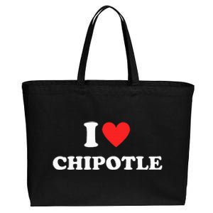 I Love Chipotle I Love Heart Chipotle Funny Food Lover Cotton Canvas Jumbo Tote