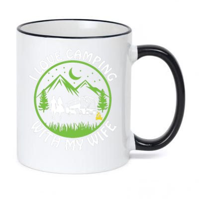 I LOVE CAMPING WITH MY WIFE 11oz Black Color Changing Mug