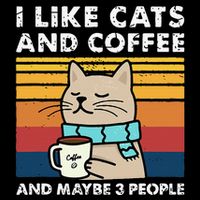 I Like Cats And Coffee And Maybe 3 People Funny Cats Sustainable Bucket Hat