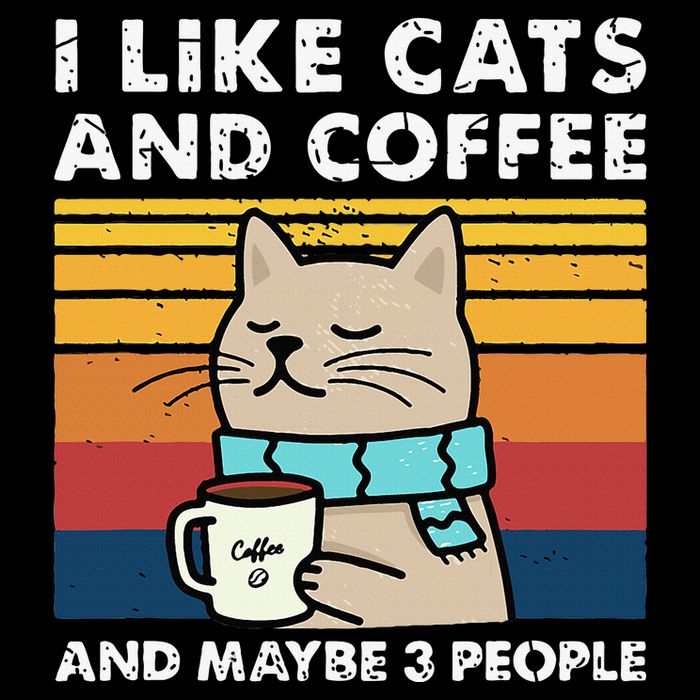 I Like Cats And Coffee And Maybe 3 People Funny Cats Sustainable Bucket Hat