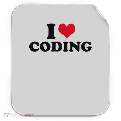 I Love Coding Permanent Decal Sticker