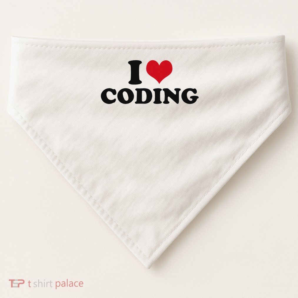 I Love Coding USA-Made Doggie Bandana