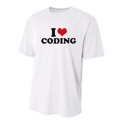 I Love Coding Youth Performance Sprint T-Shirt