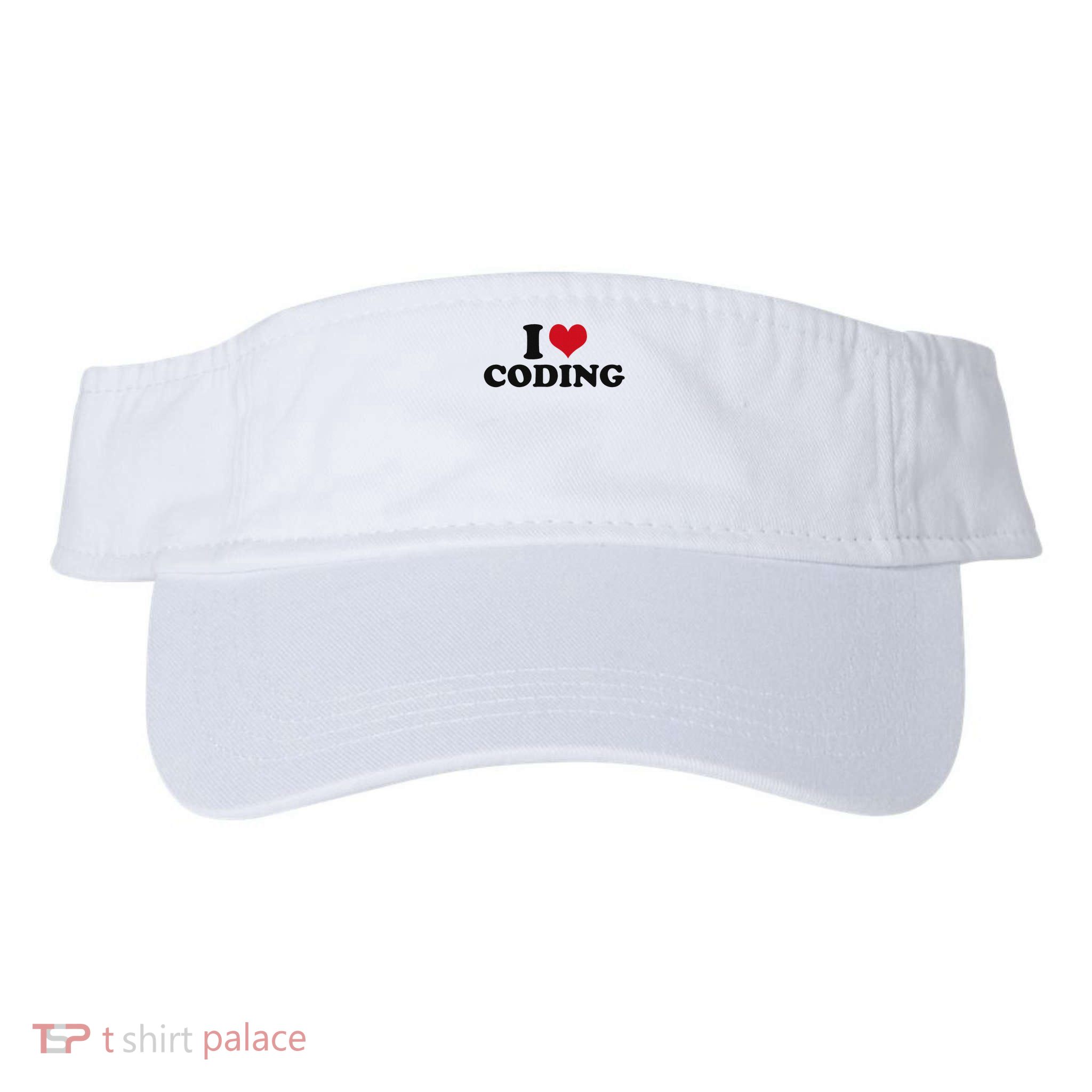 I Love Coding Valucap Bio-Washed Visor