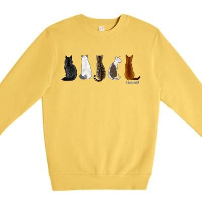 I Love Cats For Cat Lovers Gift Premium Crewneck Sweatshirt