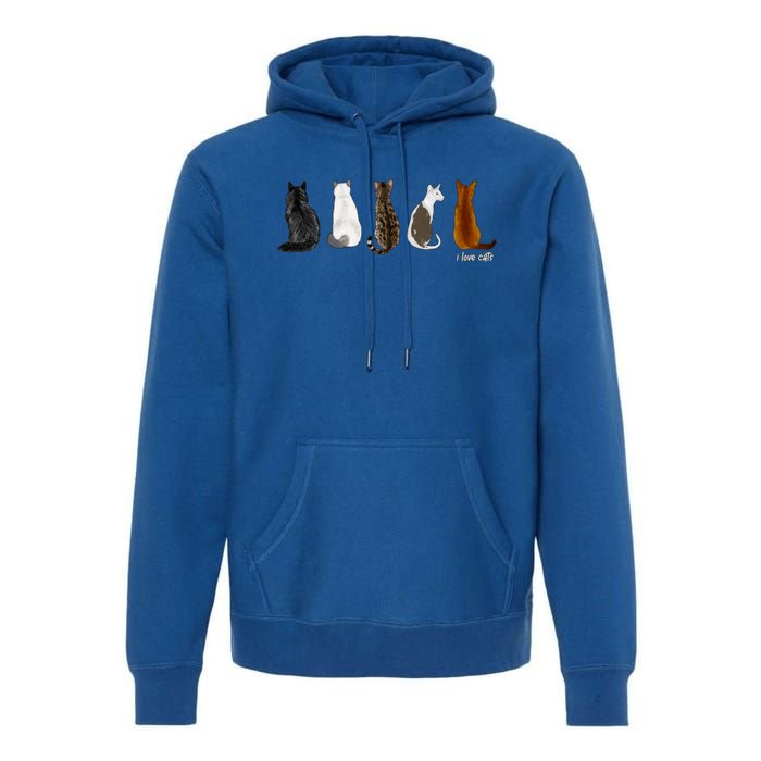 I Love Cats For Cat Lovers Gift Premium Hoodie