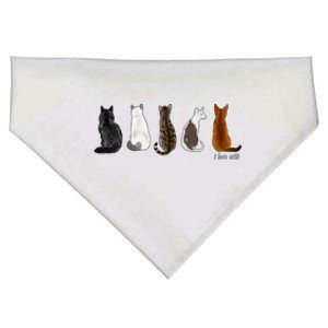 I Love Cats For Cat Lovers Gift USA-Made Doggie Bandana