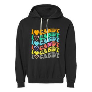 I love Candy Halloween Party Cute Trick or Treat Candyland Garment-Dyed Fleece Hoodie