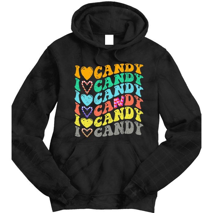 I love Candy Halloween Party Cute Trick or Treat Candyland Tie Dye Hoodie