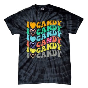 I love Candy Halloween Party Cute Trick or Treat Candyland Tie-Dye T-Shirt