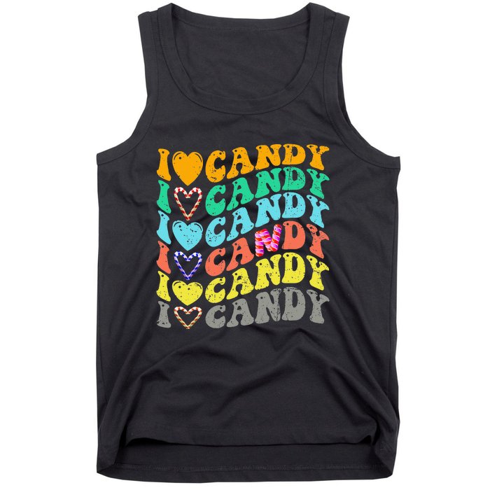 I love Candy Halloween Party Cute Trick or Treat Candyland Tank Top