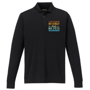 I Like Cooking My Family And My Pets Commas Save Lives Performance Long Sleeve Polo