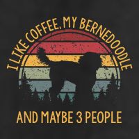 I Like Coffee My Bernedoodle And Maybe 3 People 7 Panel Mesh Trucker Snapback Hat