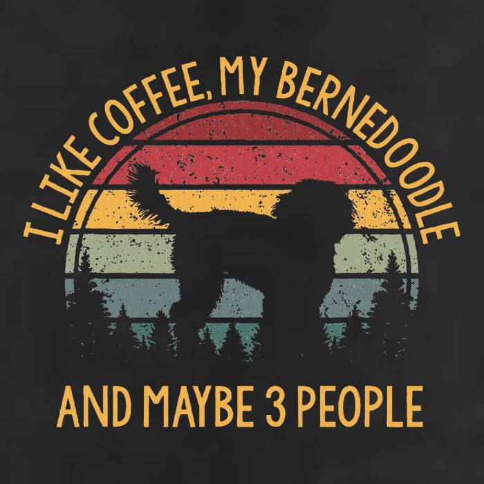 I Like Coffee My Bernedoodle And Maybe 3 People 7 Panel Mesh Trucker Snapback Hat