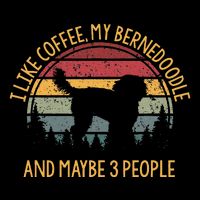 I Like Coffee My Bernedoodle And Maybe 3 People Drawstring Bag
