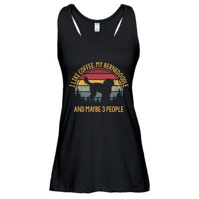 I Like Coffee My Bernedoodle And Maybe 3 People Ladies Essential Flowy Tank