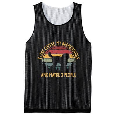 I Like Coffee My Bernedoodle And Maybe 3 People Mesh Reversible Basketball Jersey Tank